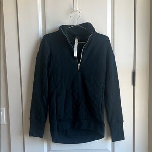 Lululemon Heavy Duty Navy Quilted Half-Zip Pullover size 4